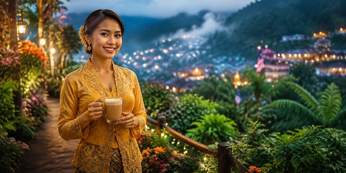 Pengguna Malaysia bermain kasino hiburan berbaju kebaya menggunakan peranti mudah alih